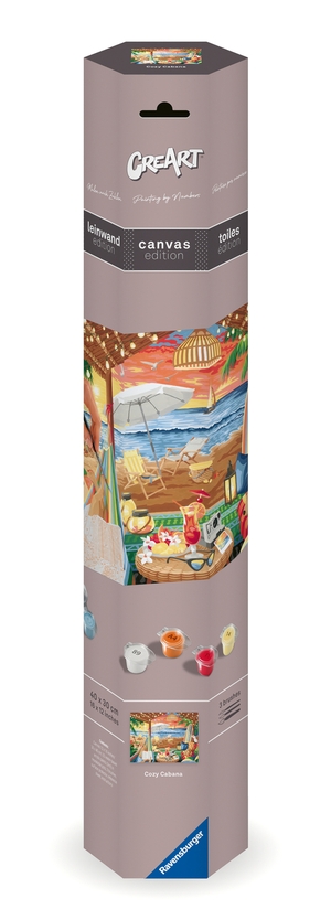 CreArt, Malen nach Zahlen Canvas Leinwand - Gemütliche Strandhütte - Malen nach Zahlen auf Leinwand!. Ravensburger Spieleverlag, 2024.