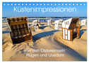 Küstenimpressionen von den Ostseeinseln Rügen und Usedom (Tischkalender 2024 DIN A5 quer), CALVENDO Monatskalender