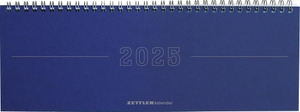 Zettler (Hrsg.). Tisch-Querkalender Papyrus Blau 2025 - Büro-Planer 29,7x10,5 cm - Tisch-Kalender - 1 Woche 2 Seiten - Ringbindung - Zettler. Neumann Verlage GmbH & Co, 2024.