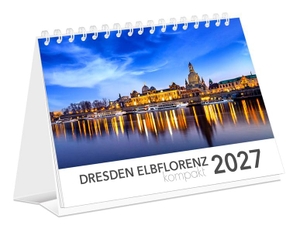 K4 Verlag / Peter Schubert. Kalender Dresden Elbflorenz kompakt 2027 - | 21 x 15 cm | weißes Kalendarium. K4Verlag FotoCo+GmbH, 2026.