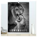 FineArt in Black and White: Löwenmagie (hochwertiger Premium Wandkalender 2025 DIN A2 hoch), Kunstdruck in Hochglanz