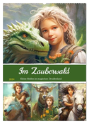 Im Zauberwald. Kleine Helden im magischen Druidenland (Wandkalender 2024 DIN A2 hoch), CALVENDO Monatskalender