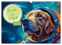 Hunde im Weltall (Wandkalender 2024 DIN A3 quer), CALVENDO Monatskalender