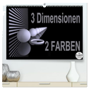 3 Dimensionen - 2 Farben (hochwertiger Premium Wandkalender 2025 DIN A2 quer), Kunstdruck in Hochglanz