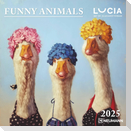 Funny Animals 2025  - Wand-Kalender - Broschüren-Kalender - 30x30 - 30x60 geöffnet