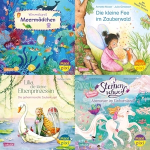 Diverse. Maxi-Pixi-Box 120: Fantasie und Magie (4x5 Exemplare) - 4 Minibücher rund um Einhörner, Meerjungfrauen, Elben und Feen für Kinder ab 3 Jahren. Carlsen Verlag GmbH, 2025.