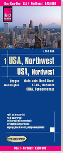 Reise Know-How Landkarte USA 01, Nordwest (1:750.000) : Washington und Oregon