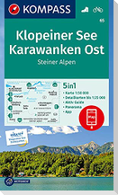 KOMPASS Wanderkarte 65 Klopeiner See, Karawanken Ost, Steiner Alpen 1:50.000
