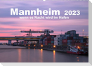 Mannheim 2023 - wenn es Nacht wird im Hafen (Wandkalender 2023 DIN A2 quer)