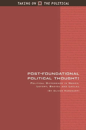 Marchart, Oliver. Post-Foundational Political Thought - Political Difference in Nancy, Lefort, Badiou and Laclau. Edinburgh University Press, 2007.
