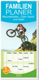 Familienplaner 2025 - Mountainbike - Über Stock und Stein mit 5 Spalten (Wandkalender, 21 x 45 cm) CALVENDO