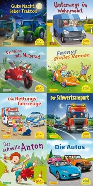 Pixi-Box 298: Pixis Lieblings-Fahrzeuge (8 x 8 Exemplare). Carlsen Verlag GmbH, 2024.