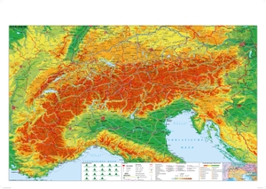 Stiefel, Heinrich. Der Alpenraum mit Weitwander- und Radfernwegen - Wandkarte / Poster. Stiefel Eurocart GmbH, 2024.