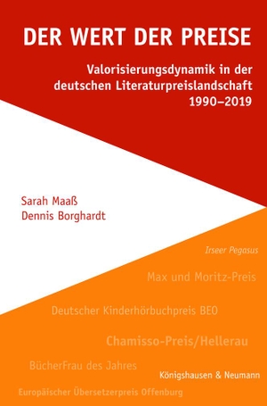 Maaß, Sarah / Dennis Borghardt. Der Wert der Preise - Valorisierungsdynamik in der deutschen Literaturpreislandschaft 1990-2019. Königshausen & Neumann, 2022.