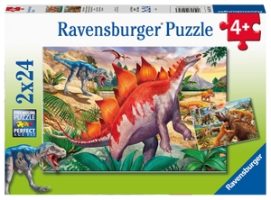 Ravensburger Kinderpuzzle 05179 - Wilde Urzeittiere - 2x24 Teile Puzzle für Kinder ab 4 Jahren. Ravensburger Spieleverlag, 2021.