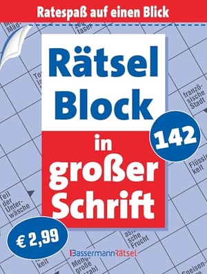 Krüger, Eberhard. Rätselblock in großer Schrift 142 (5 Exemplare à 2,99 EUR). Bassermann, Edition, 2026.
