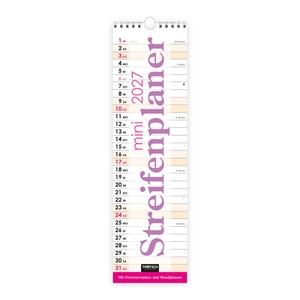 Trötsch Verlag GmbH & Co. KG (Hrsg.). TRÖTSCH - Streifenkalender Mini Violett 2027 - Wandkalender Notizkalender. Trötsch Verlag GmbH, 2026.