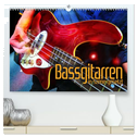 Bassgitarren in Szene gesetzt (hochwertiger Premium Wandkalender 2025 DIN A2 quer), Kunstdruck in Hochglanz