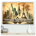 Von New York bis Tokio - Ein KI-Kalender für Weltenbummler (hochwertiger Premium Wandkalender 2025 DIN A2 quer), Kunstdruck in Hochglanz