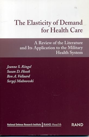 Ringel, Jeanne S / Hosek, Susan D et al. The Elasticity of Demand for Health Care - A Review of the Literature and Its Application to the Military Health System. RAND Corporation, 2002.