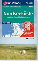 KOMPASS Wanderkarten-Set 723 Nordseeküste von Hamburg bis Dänemark (2 Karten) 1:50.000