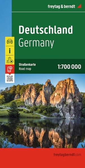 Deutschland, Autokarte 1:700.000 - Citypläne, Touristische Informationen, Ortsregister mit Postleitzahlen. Freytag + Berndt, 2019.
