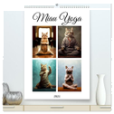 Miau Yoga (hochwertiger Premium Wandkalender 2024 DIN A2 hoch), Kunstdruck in Hochglanz
