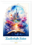 Zauberhafte Seiten - Entdecke die Magie der Bücher (Wandkalender 2025 DIN A2 hoch), CALVENDO Monatskalender
