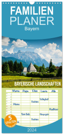 Familienplaner 2024 - Bayerische Landschaften mit 5 Spalten (Wandkalender, 21 x 45 cm) CALVENDO