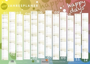 PHOTON® Verlag (Hrsg.). Jahresplaner "HAPPY DAYS" Kalender 2027. Photon, Verlag, 2026.
