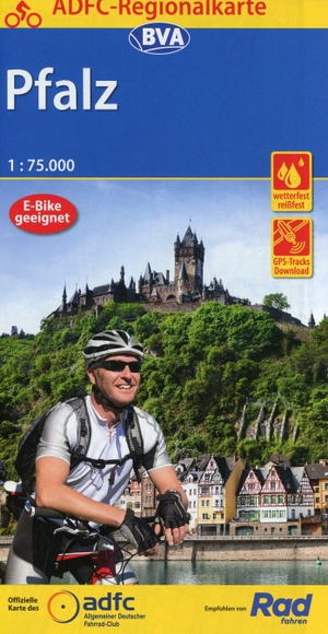 Allgemeiner Deutscher Fahrrad-Club e.V. / BVA BikeMedia GmbH (Hrsg.). ADFC-Regionalkarte Pfalz, 1:75.000, mit Tagestourenvorschlägen, reiß- und wetterfest, E-Bike-geeignet, GPS-Tracks Download. BVA Bielefelder Verlag, 2021.
