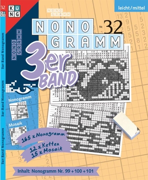 Puzzles, Conceptis. Nonogramm 3er-Band Nr. 32 - Rätsel fürs Auge. Keesing Schweiz AG, 2026.