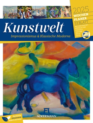 Ackermann Kunstverlag. Kunstwelt - Impressionismus und Klassische Moderne - Wochenplaner Kalender 2025. Ackermann Kunstverlag, 2024.