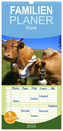 Familienplaner 2024 - Kühe mit 5 Spalten (Wandkalender, 21 x 45 cm) CALVENDO