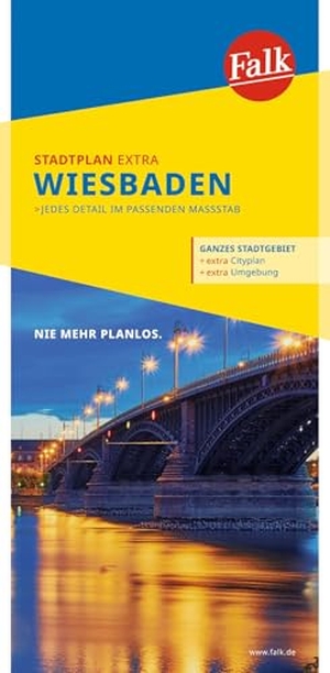 Falk Stadtplan Extra Wiesbaden 1:20 000 - mit Ortsteilen von Eltville, Eppstein, Hochheim a.M., Mainz. Mairdumont, 2020.