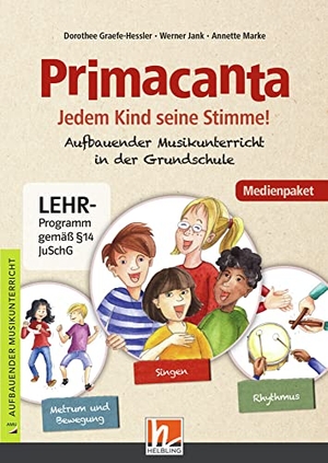 Graefe-Hessler, Dorothee / Annette Marke. Primacanta. Medienpaket (Audio-CD und DVD+) - Aufbauende Musikpraxis in der Grundschule. Helbling Verlag GmbH, 2019.