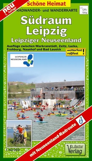Radwander- und Wanderkarte Südraum Leipzig 1 : 50 000 - Leipziger Neuseenland mit Neuseenland- Radroute. Barthel Dr., 2019.