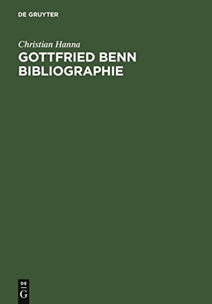 Hanna, Christian. Gottfried Benn Bibliographie - Sekundärliteratur 1957-2003. De Gruyter, 2006.