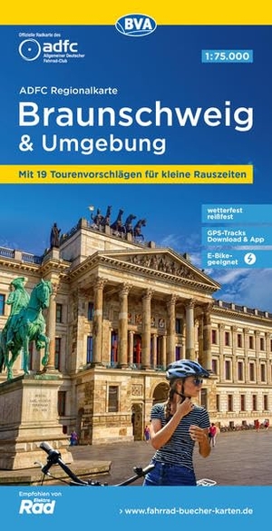 Allgemeiner Deutscher Fahrrad-Club e. V. / BVA BikeMedia GmbH (Hrsg.). ADFC-Regionalkarte Braunschweig und Umgebung, 1:75.000, mit Tagestourenvorschlägen, reiß- und wetterfest, E-Bike-geeignet, GPS-Tracks-Download. BVA Bielefelder Verlag, 2023.