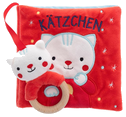 Mein erstes Stoffbuch mit Rassel und Holzbeißring. Kätzchen
