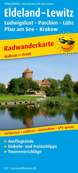Radwanderkarte Eldeland - Lewitz 1 : 75 000 - Ludwigslust - Parchim - Lübz - Plau am See - Krakow. Mit Ausflugszielen, Einkehr- & Freizeittipps, Tourenvorschlägen. Publicpress, 2020.