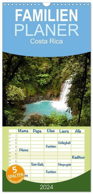 Schickert, Peter. Familienplaner 2024 - Costa Rica mit 5 Spalten (Wandkalender, 21 x 45 cm) CALVENDO - Traumstrände und Natur in Mittelamerika. Calvendo, 2023.