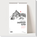 Chiemgauer Alpen, Design Wandkalender 2027, 5 Spalten Monatskalender, 42x25, 200 g