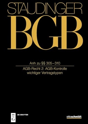 Bieder, Marcus / Tom Billing et al (Hrsg.). Staudinger BGB Anh zu §§ 305-310 (AGB-Recht 2: AGB-Kontrolle wichtiger Vertragstypen) - J. von Staudingers Kommentar zum Bürgerlichen Gesetzbuch mit Einführungsgesetz und Nebengesetzen. deGruyter Sellier, 2025.