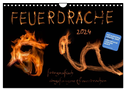 Feuerdrache (Wandkalender 2024 DIN A4 quer), CALVENDO Monatskalender