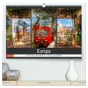 Europa Foto-Kunst Collagen (hochwertiger Premium Wandkalender 2025 DIN A2 quer), Kunstdruck in Hochglanz