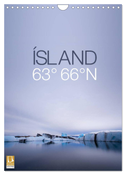ÍSLAND 63° 66° N (Wandkalender 2024 DIN A4 hoch), CALVENDO Monatskalender