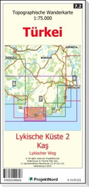 Lykische Küste 2 - Ka¿ - Lykischer Weg - Topographische Wanderkarte 1:75.000 Türkei (Blatt 7.2)