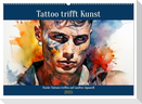 Tattoo trifft Kunst (Wandkalender 2025 DIN A2 quer), CALVENDO Monatskalender