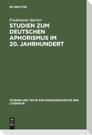 Studien zum deutschen Aphorismus im 20. Jahrhundert